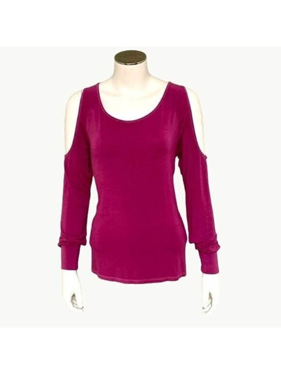 American Eagle Tops - American Eagle XS Pink Cold Shoulder Long Sleeve Top Soft Sexy Casual Aesthetic